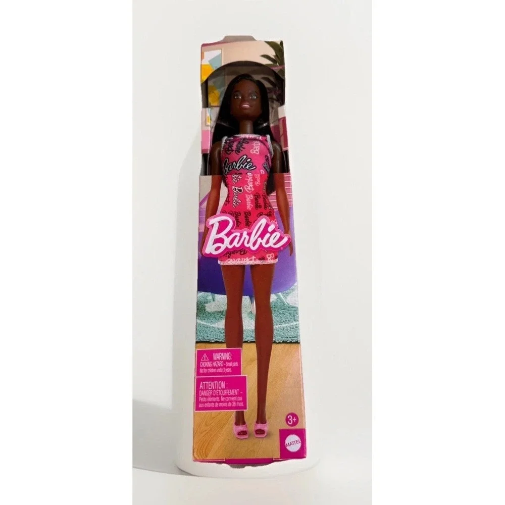 Barbie Fashion Doll Black Hair in Pink Dress Walmart Exclusive New Cute Summer